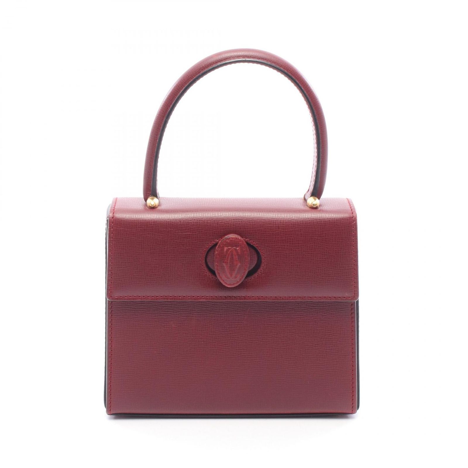 カルティエ CARTIER ハンドバッグ マストライン ボルドー レザー マストライン ハンドバッグ レディース Used B