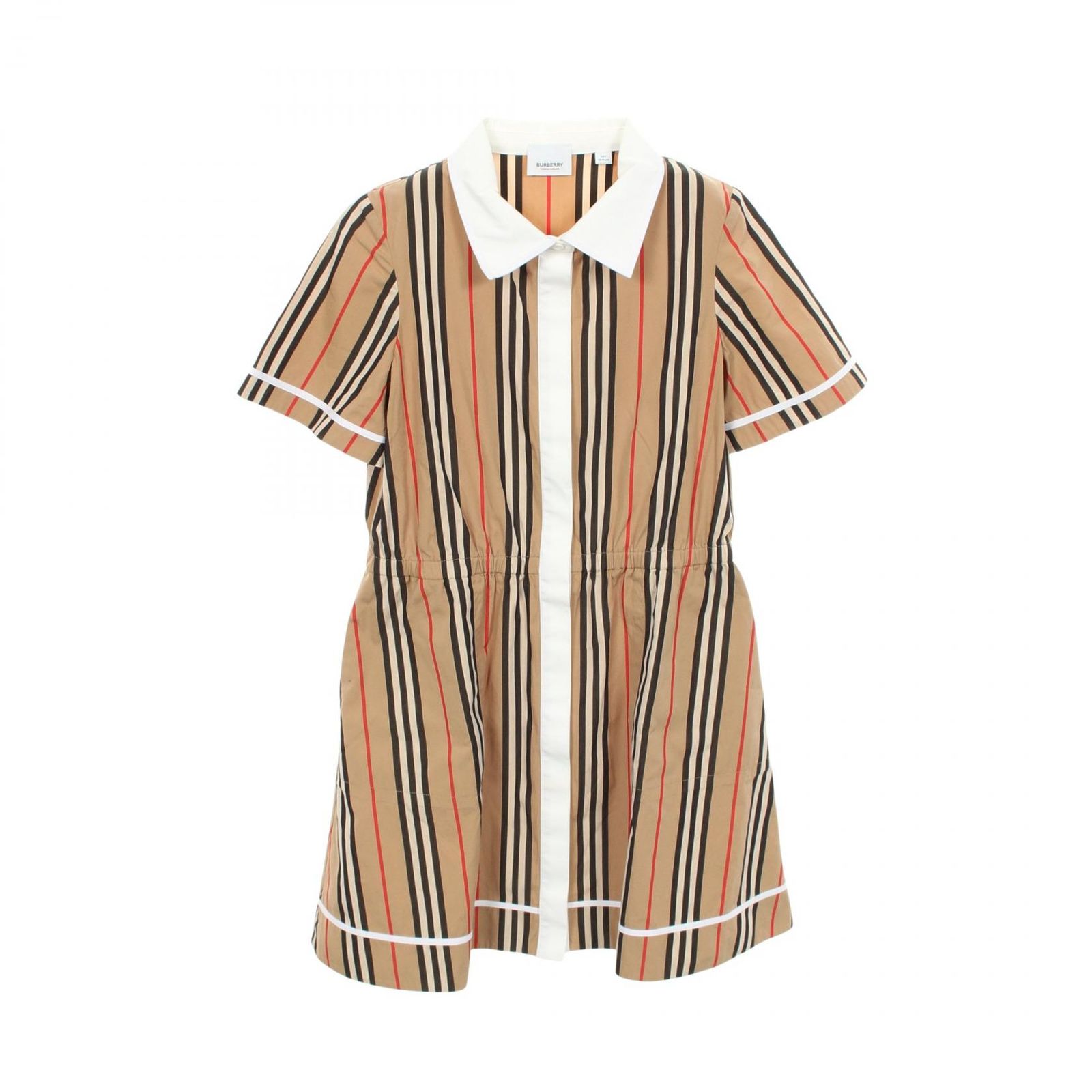 バーバリー BURBERRY ワンピース Alexandra アレクサンドラ アイコンストライプ キッズ コットン シャツ ワンピース レディース Used A