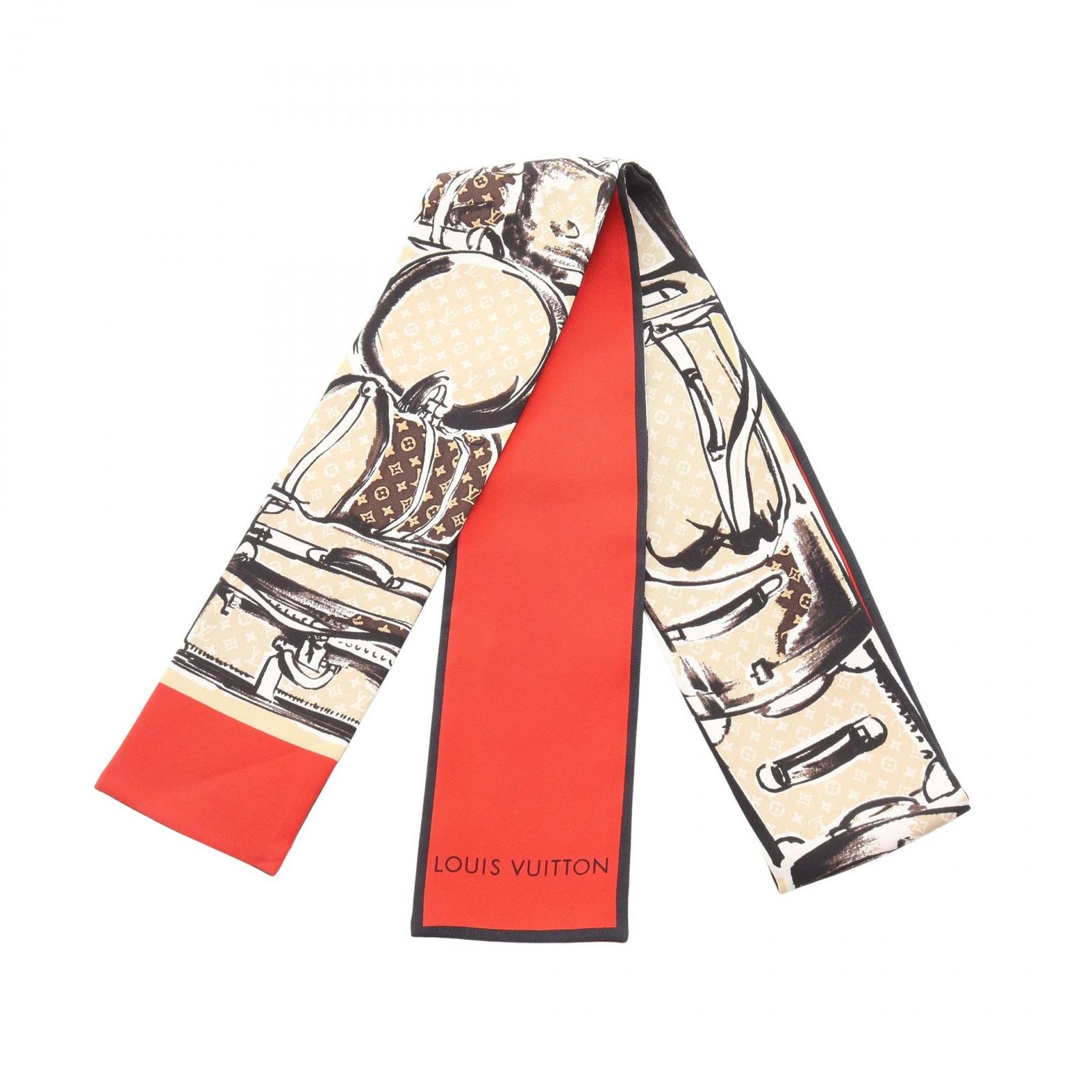 ルイ・ヴィトン LOUIS VUITTON スカーフ バンドー トランク モノグラム M73964 シルク バンドー トランク レディース Used A