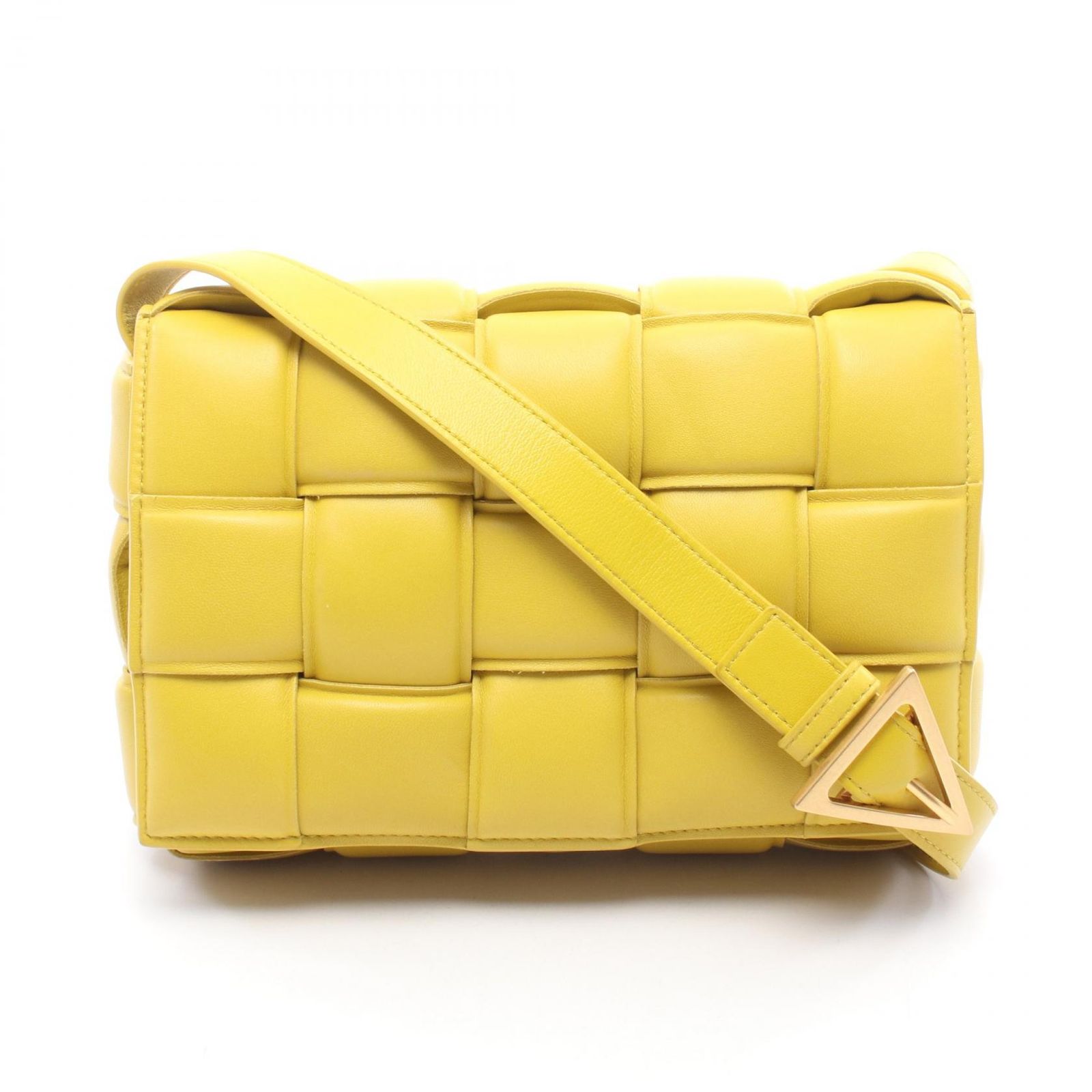 ボッテガヴェネタ BOTTEGA VENETA ショルダーバッグ パデッド カセット スモール イエロー レザー パデッド カセット レディース Used A
