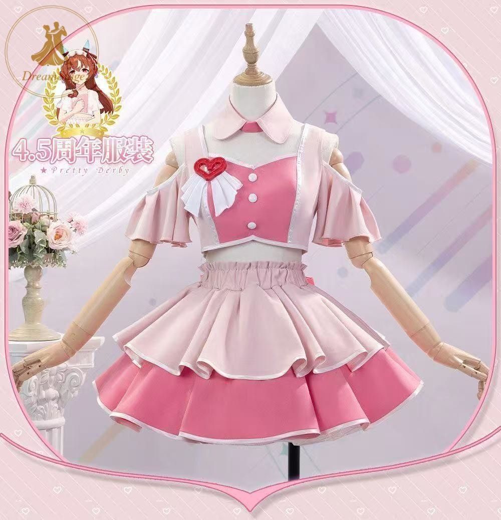 新品 未使用 ウマ娘 めにしゅきラッシュっしゅ ピンク コスプレ Lサイズ キャラクター衣装 撮影用 イベント用 COSPLAY