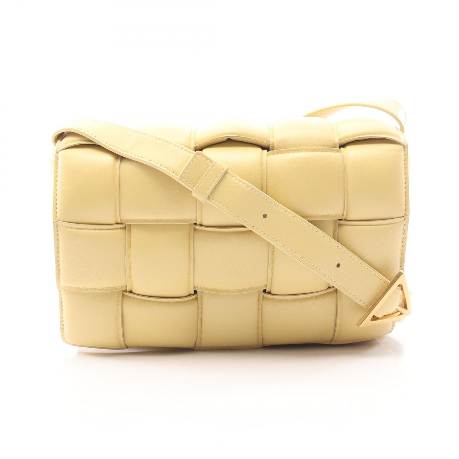 ボッテガヴェネタ BOTTEGA VENETA ショルダーバッグ パデッド カセット イエロー レザー パデッド カセット レディース Used A