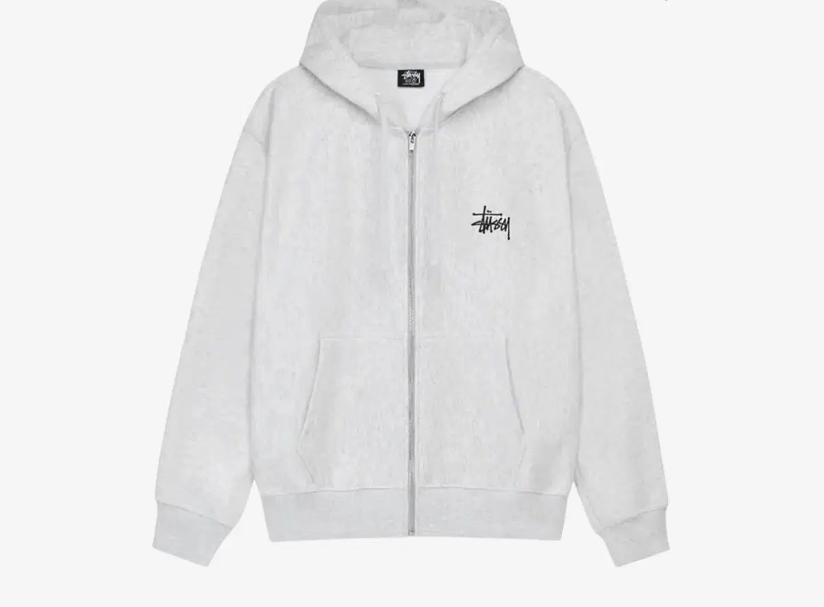 STUSSY ベーシック STUSSY フーディー ジップアップ アッシュ ヘザー