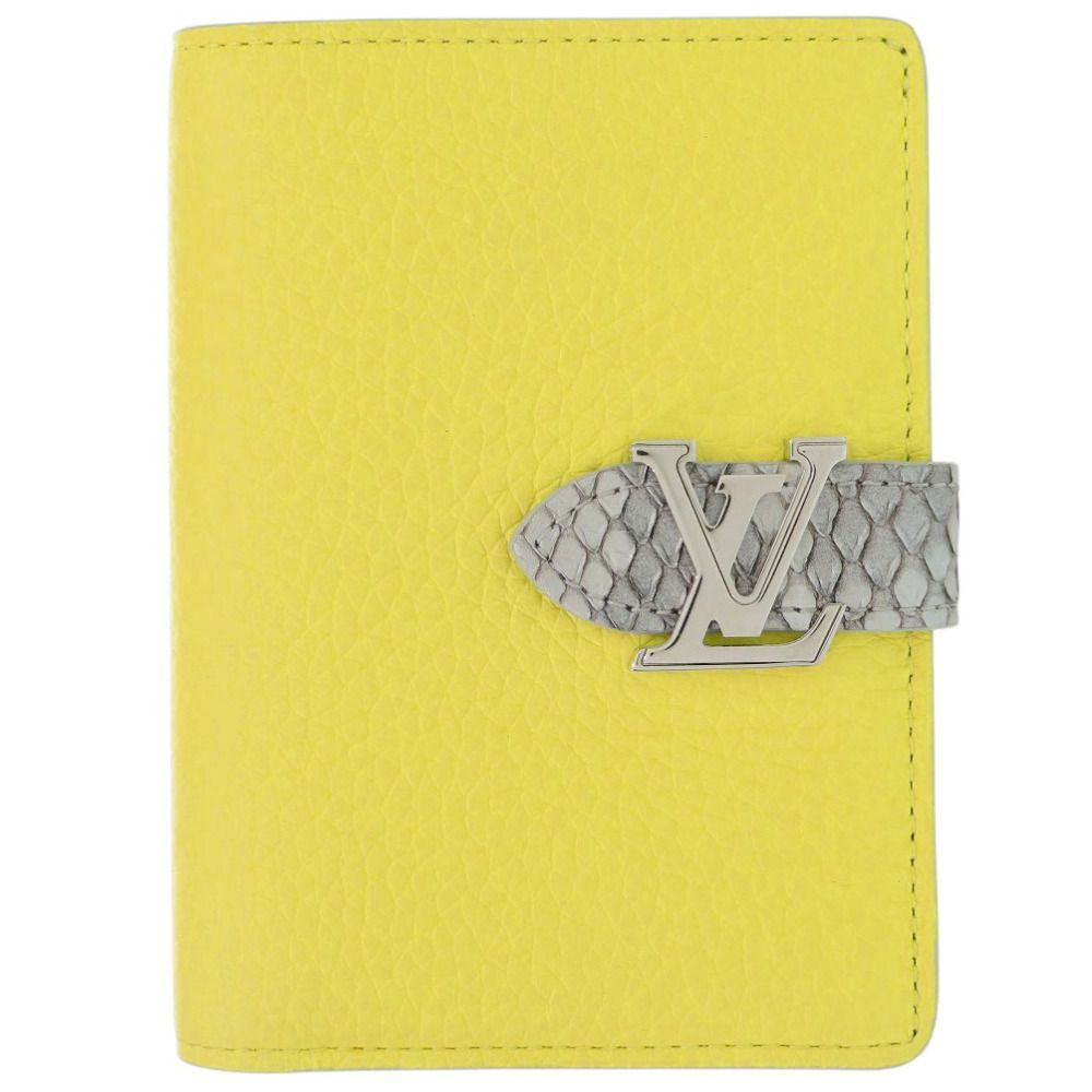 新品同様 ルイ ヴィトン LV ヴェルティカル ウォレット コンパクト M89118 IC パイソン/トリヨンレザー トニックレモン 二つ折り財布 LV 1086 LOUIS VUITTON