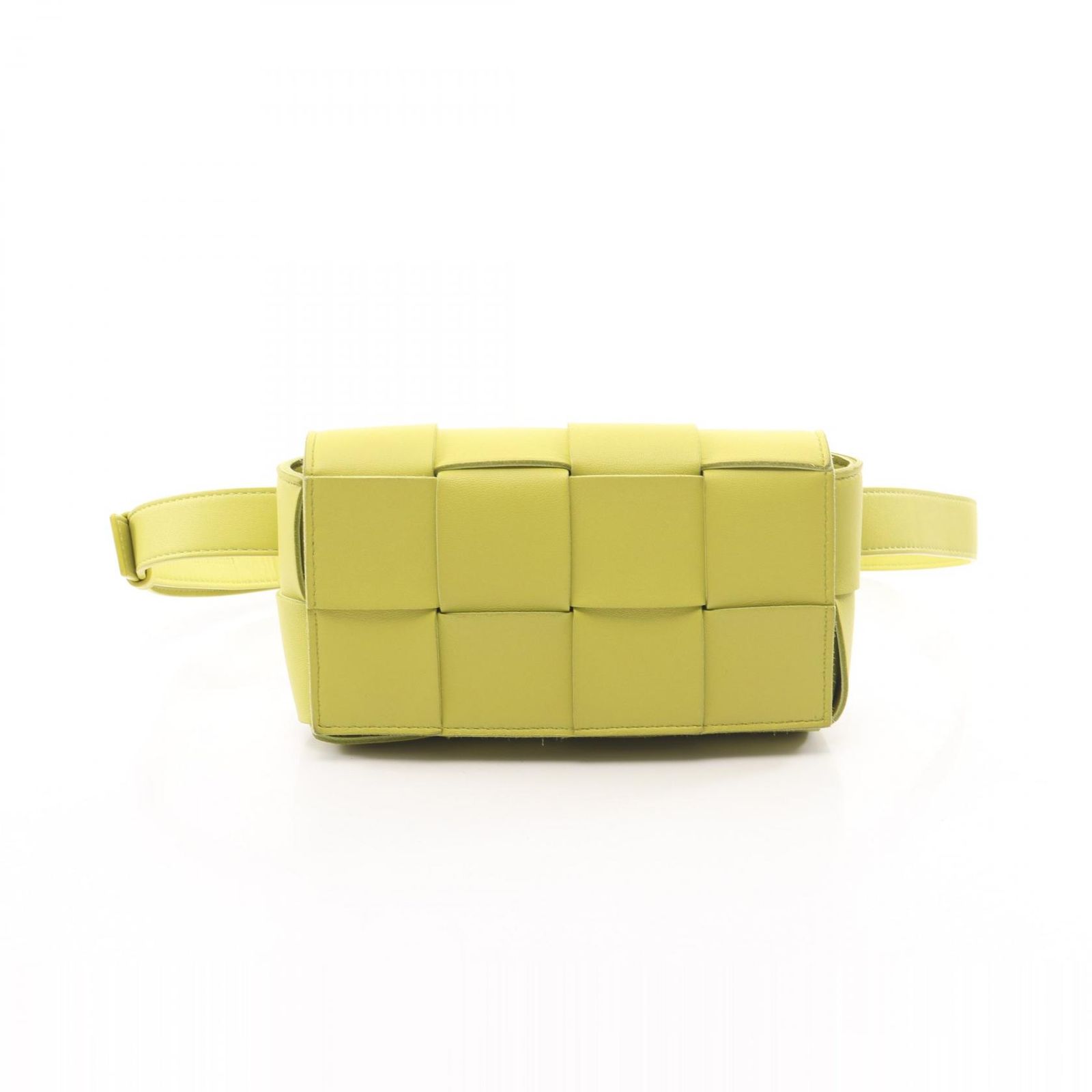 ボッテガヴェネタ BOTTEGA VENETA ウエストバッグ ボディバッグ カセット ベルトバッグ マキシイントレチャート イエローグリーン レザー カセット ベルトバッグ