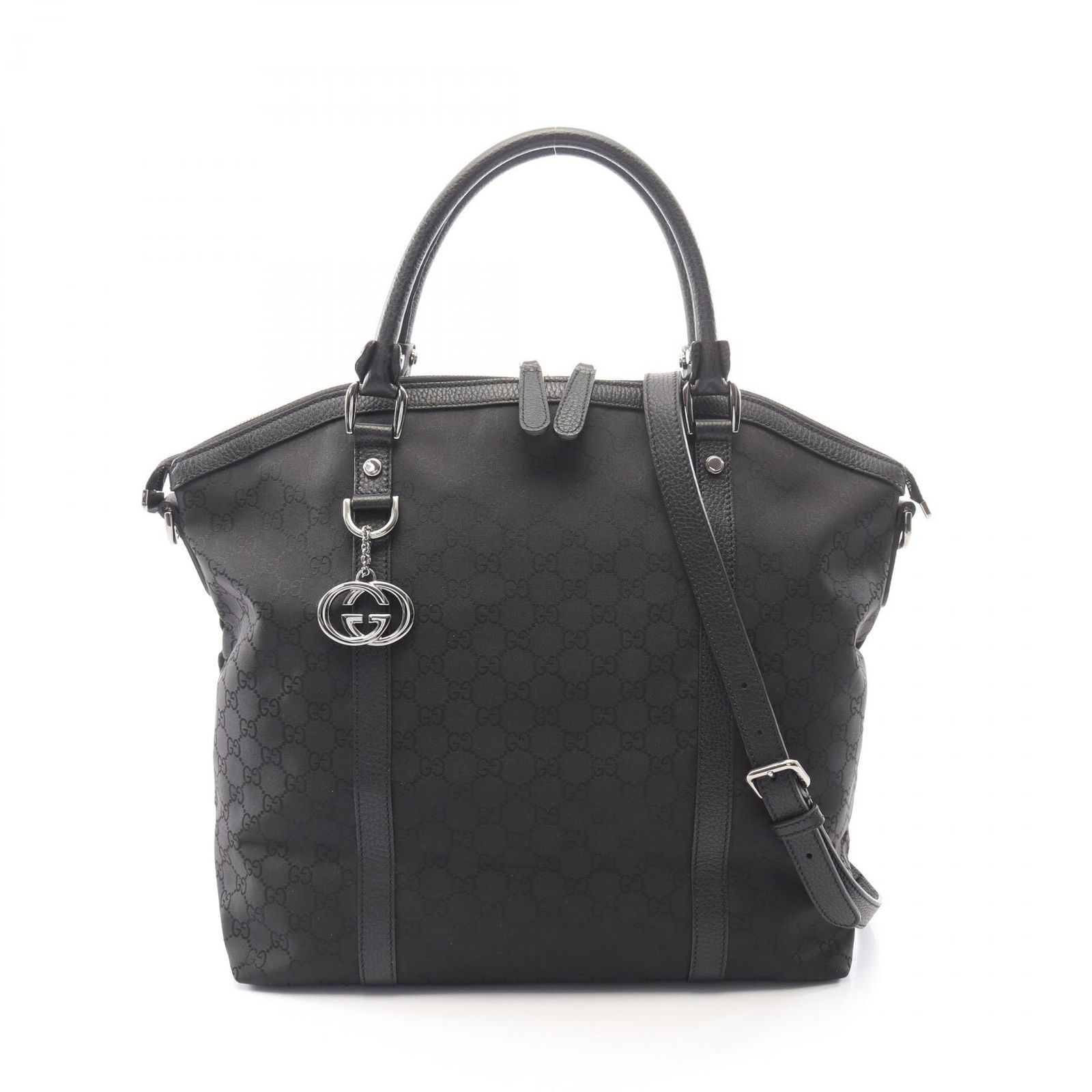 グッチ GUCCI トートバッグ GG柄 インターロッキングG 339551 ブラック レザー インターロッキングG 2way トートバッグ レディース Used A
