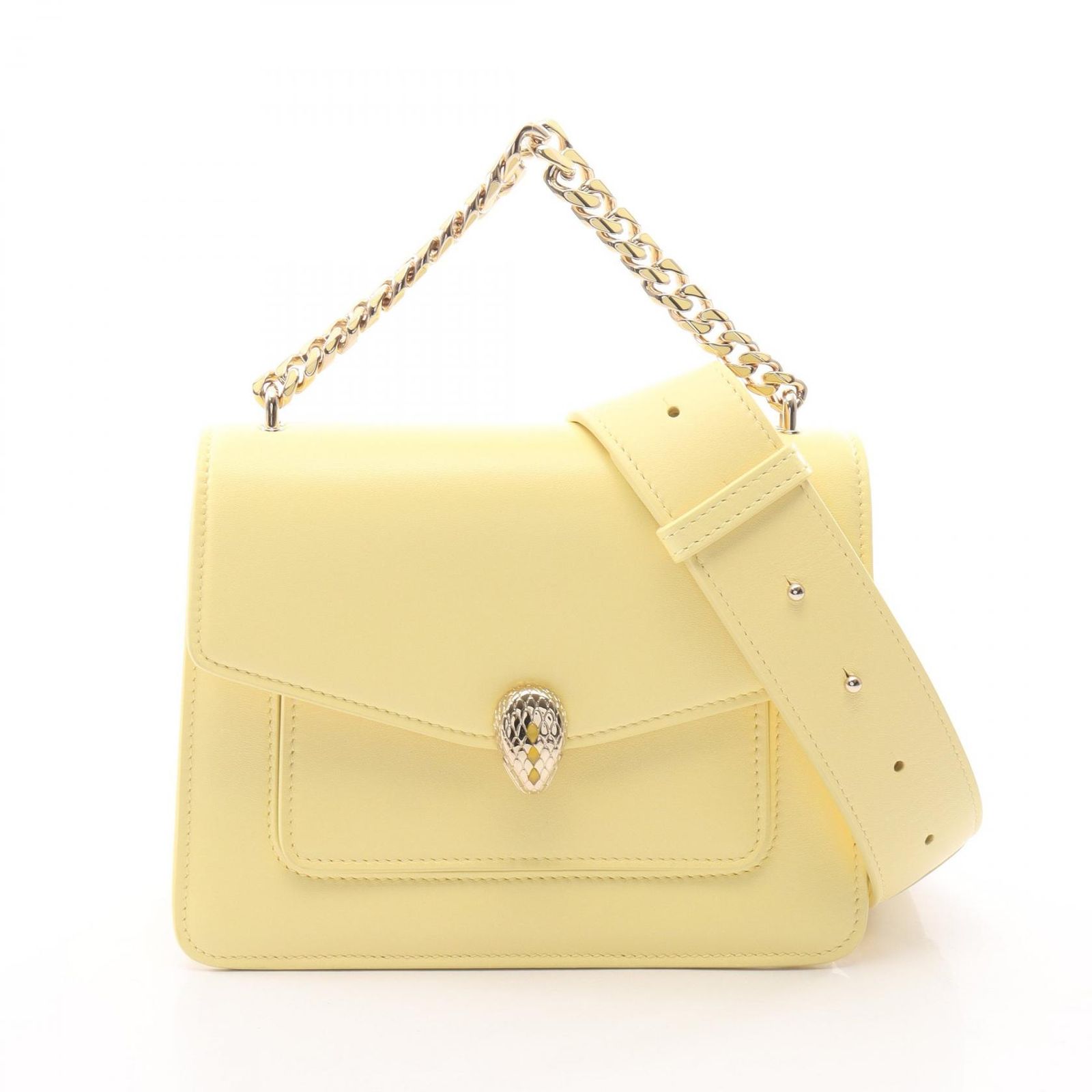 ブルガリ BVLGARI ハンドバッグ セルペンティ フォーエバー 2WAY イエロー レザー セルペンティ フォーエバー 2way ショルダーバッグ レディース Used A