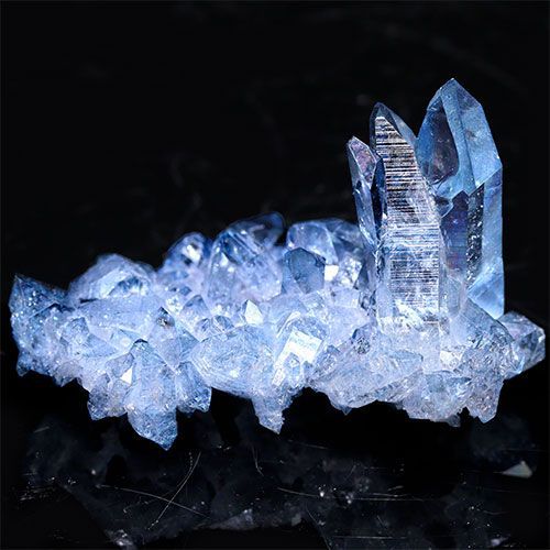 〔D494-7〕極上品 アーカンソー州産 ブルーオーラ クラスター クォーツ ARKANSAS CRYSTAL ギャランティーカード付