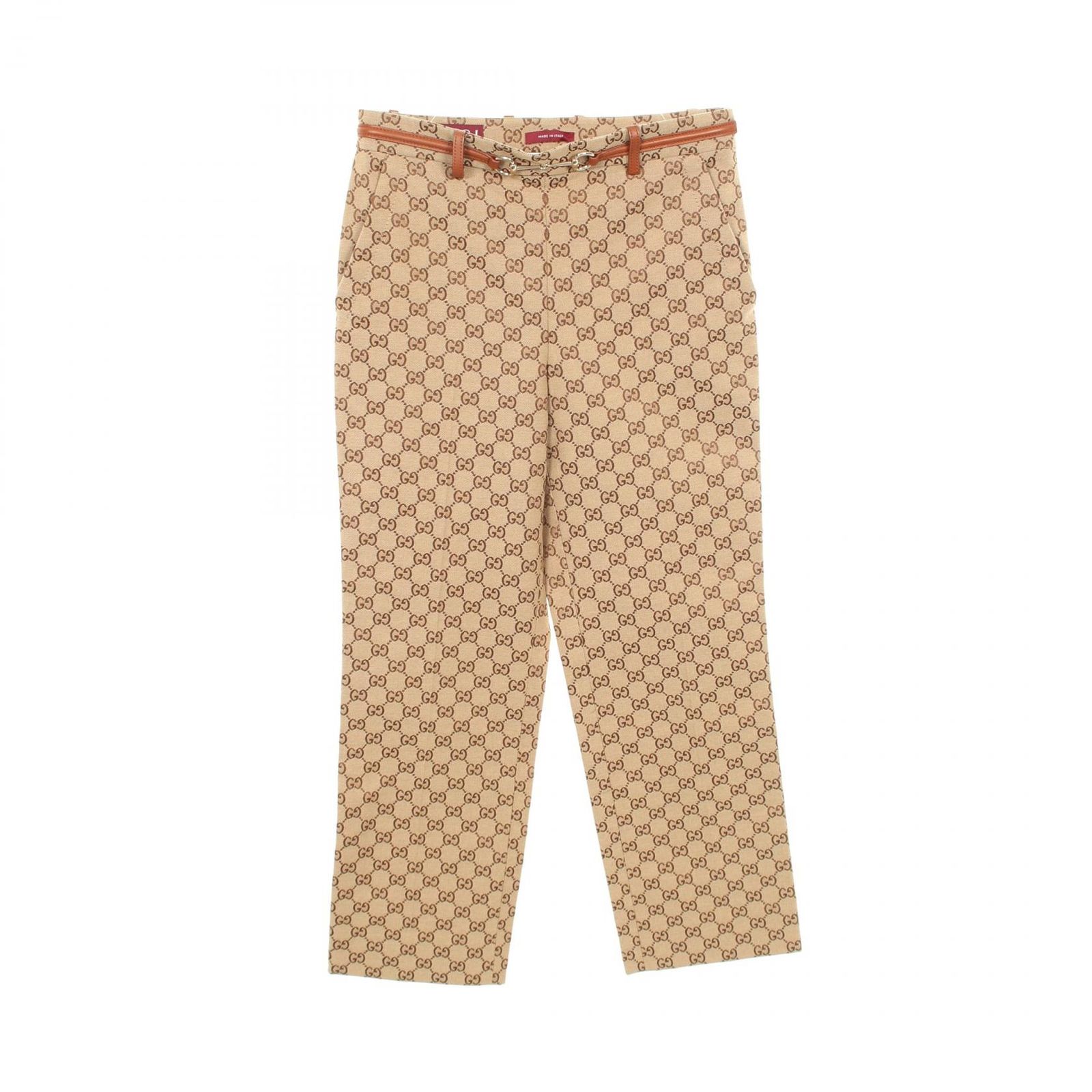 グッチ GUCCI パンツ ホースビット GG柄 820466 コットン ホースビット付 ロングパンツ レディース Used A