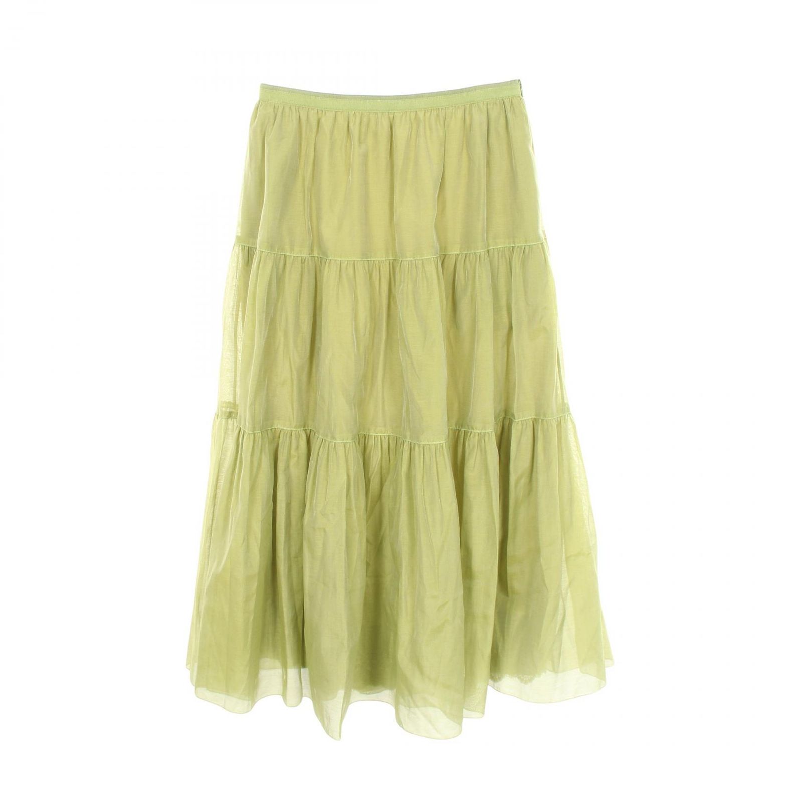 フォクシー FOXEY スカート Trifle フレア 42558 グリーン コットン Trifleオパールグリーンスカート レディース Used A