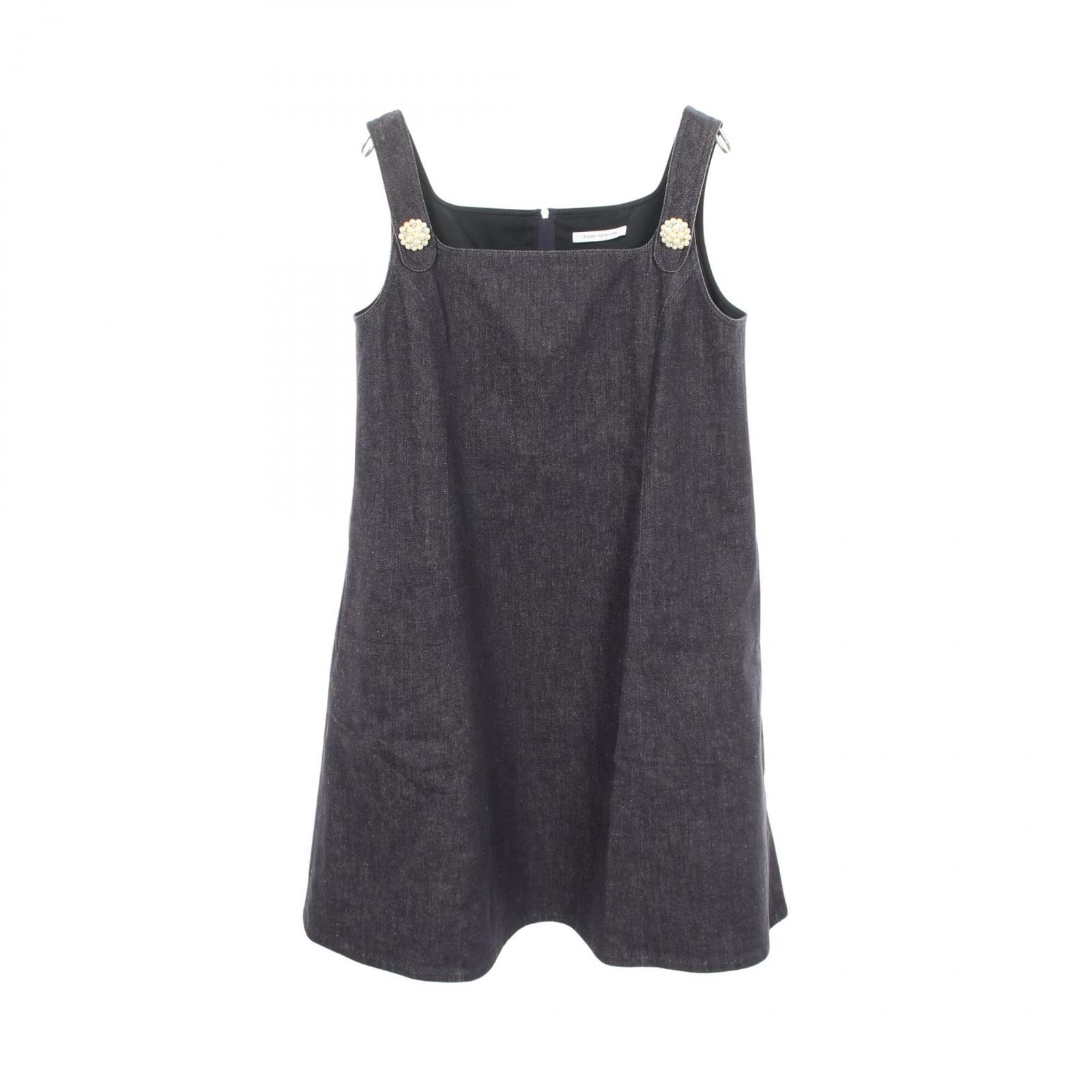 フォクシー ニューヨーク FOXEY NEW YORK ワンピース ドレス マティアス ビジュー 44224 ネイビー コットン ドレスマティアス レディース Used A