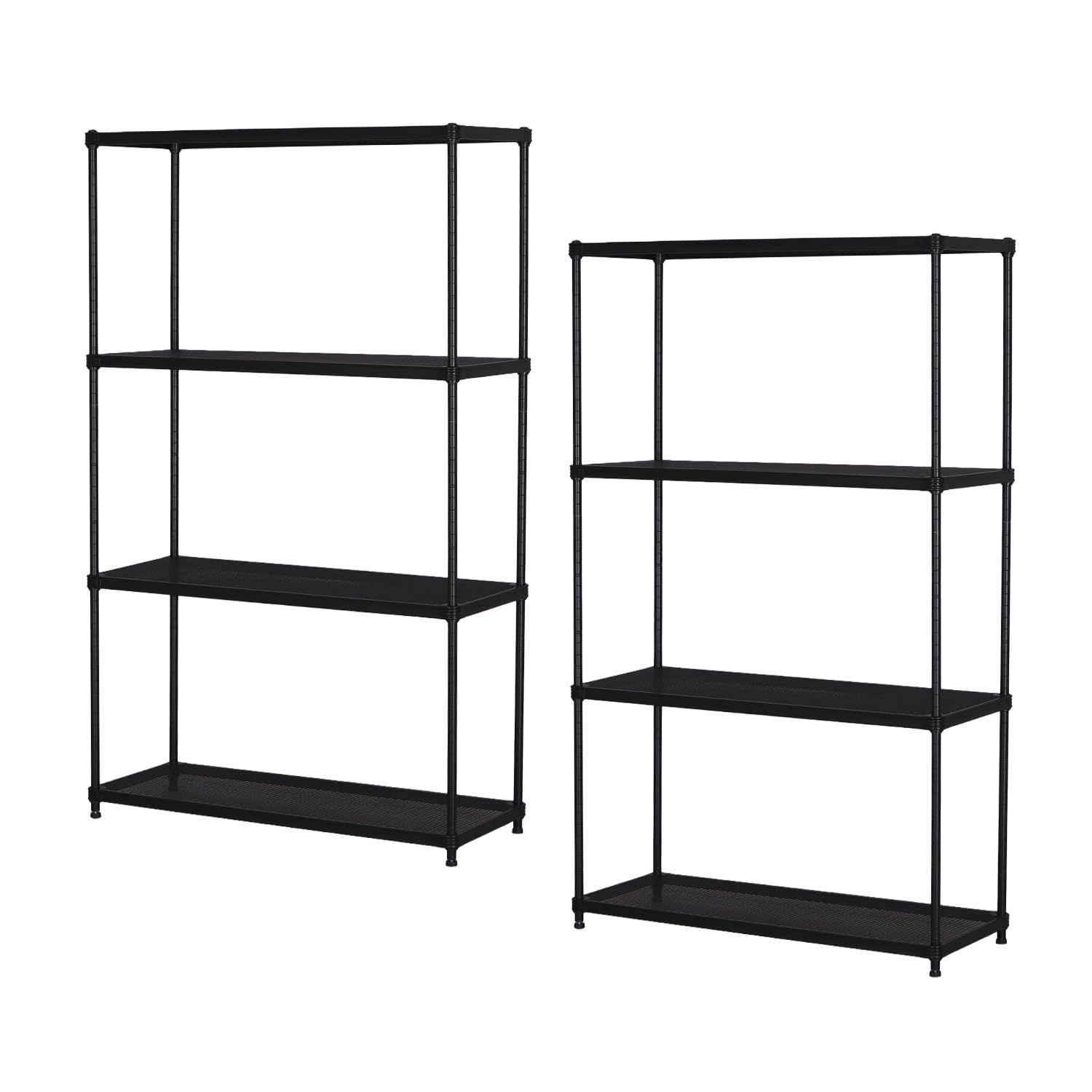 エイアイテック【2個セット】 スチールラック 19φ メッシュ 幅90.8cm 奥行35.8cm 高さ152.3cm ブラック EPR-9015BK | AITECH 【2個セット】組立簡単 メタル 19φ オープンラック シェルフ 本棚 スリム 省スペーｍａ 20,146円