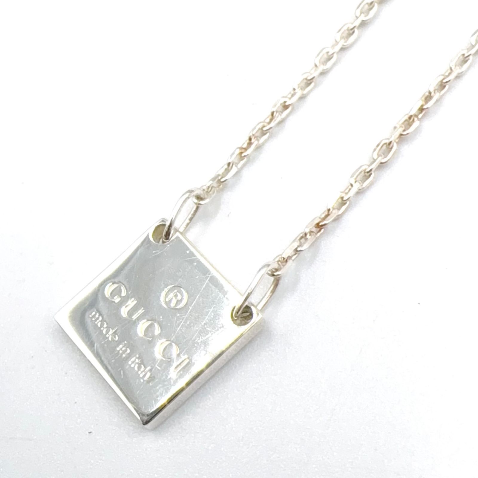【新着】GUCCI スクエアプレート AG925 シルバー ネックレス