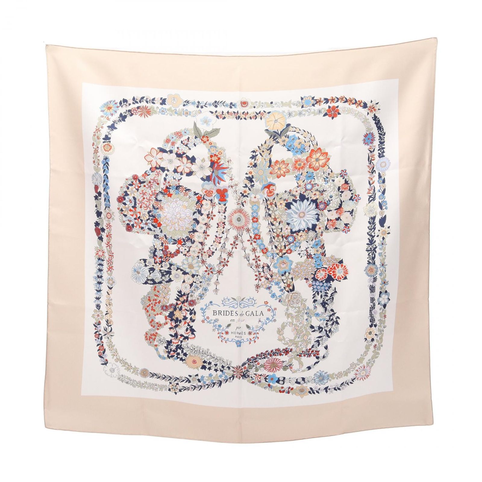 HERMES エルメス カレ90 BRIDES de GALA en fleurs スカーフ