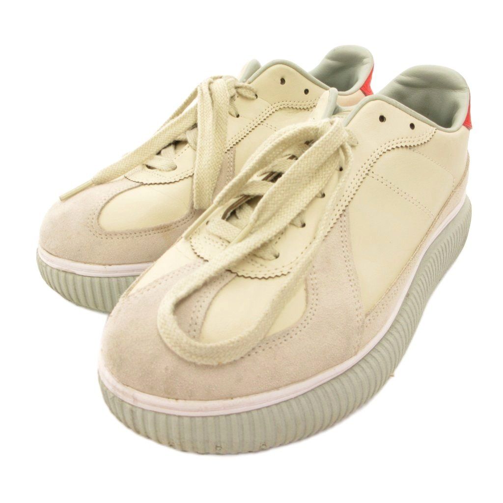 オニツカタイガー Onitsuka Tiger DELECITY スニーカー シューズ 厚底 25.5cm ベージュ 赤 レッド 1183B874 /JS IBO102