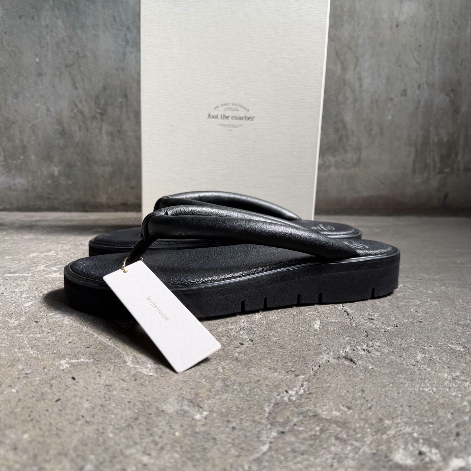 foot the coacher SETTA SANDALS GLOXI CUT MEDIUM SOLE レザーサンダル 雪駄 ブラック 27cm フットザコーチャー FTC2512010