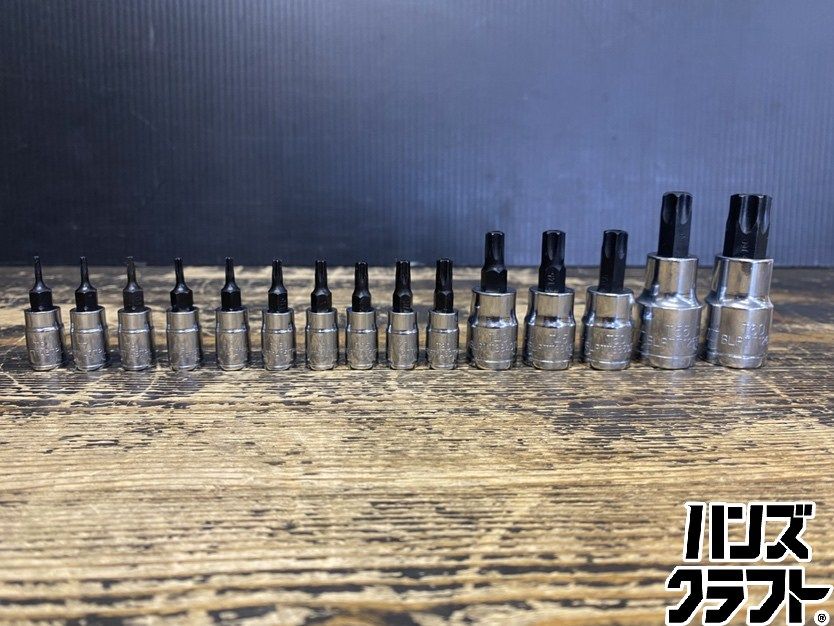 ●【中古美品】Blue-Point ブルーポイント トルクスソケットセット T6/7/8/9/10/15/20/25/27/30/40/45/50/55/60 15本セット 【ハンズクラフト久留米上津BP店】