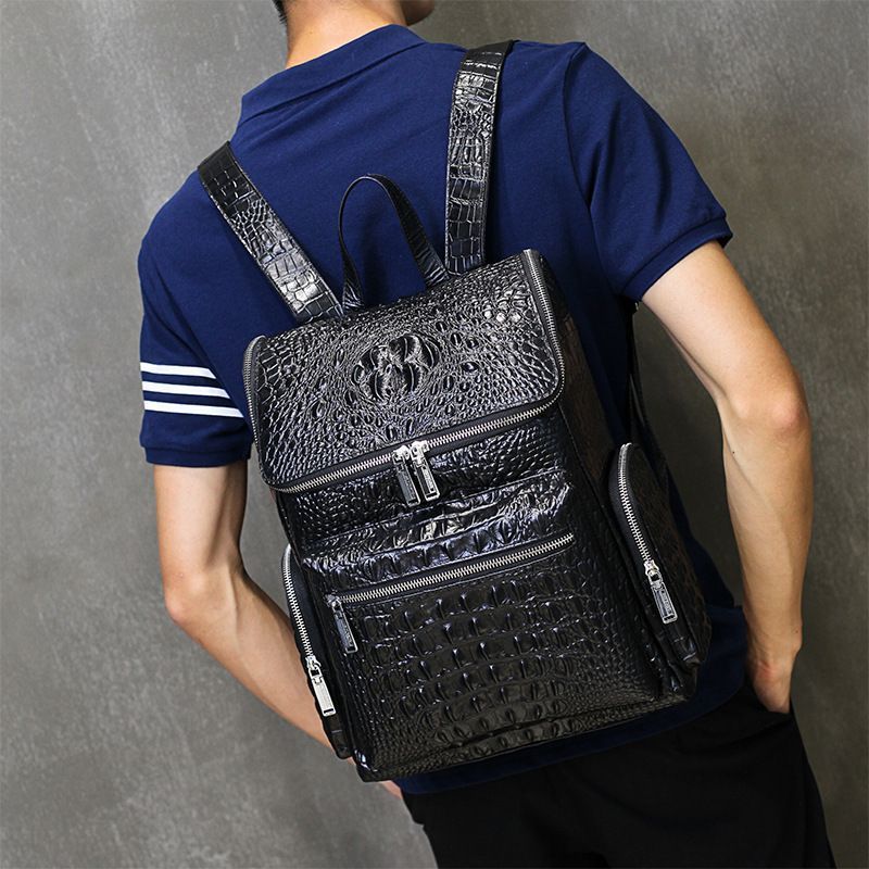 新品 ワニ革 鞄 クロコダイルレザー リュックサック デイパック バックパック 旅行バッグ 通勤 メンズ 男性大容量 プレゼント 9,842円
