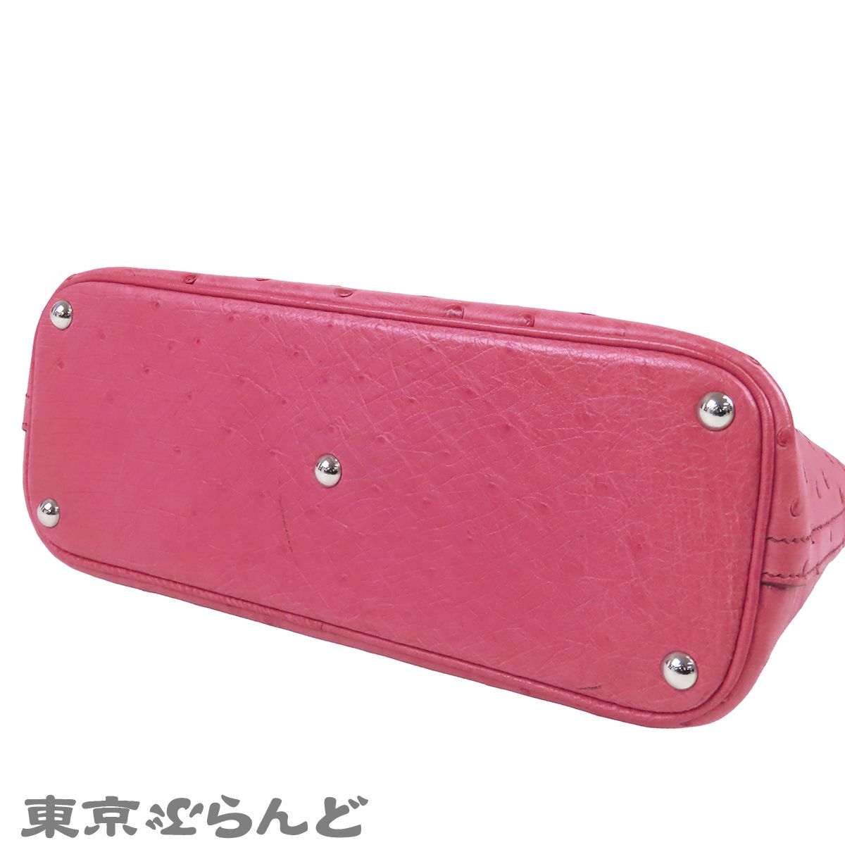 エルメス HERMES ボリード 27 □I刻印 フューシャピンク シルバー金具 オーストリッチ 2WAY ハンドバッグ ショルダーバッグ レディース 101889844