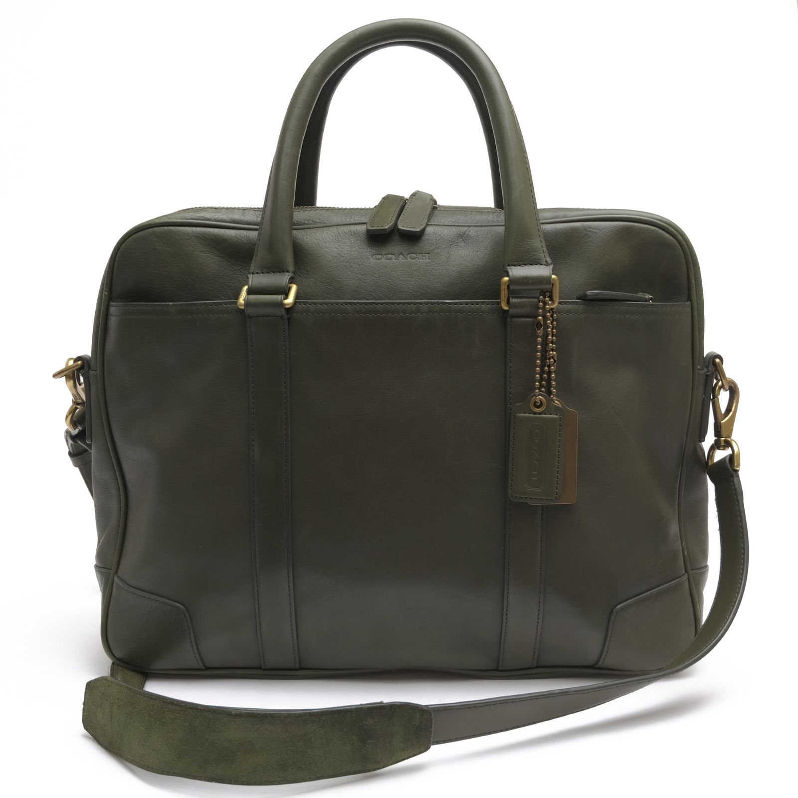 コーチ／COACH バッグ ブリーフケース ビジネスバッグ 鞄 ビジネス メンズ 男性 男性用 レザー 革 本革 オリーブ カーキ 70777 Bleecker Leather Commuter ブリーカー レザー コミューター 定番 2WAY ショルダーバ 21,513円