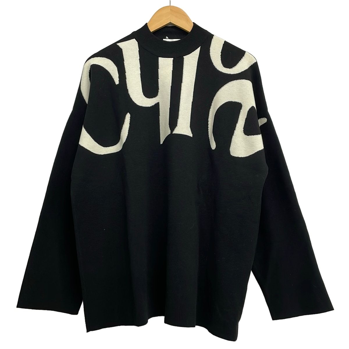 Chloe(クロエ) 長袖セーター サイズXS メンズ美品 - 黒×白 ハイネック/ロゴ 17,538円