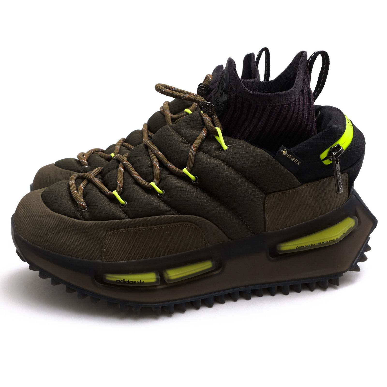 モンクレール／MONCLER シューズ スニーカー 靴 ローカット メンズ 男性 男性用 ポリエステル オリーブ カーキ IG3026 NMD RUNNER ゴアテックス GORE-TEXライニング