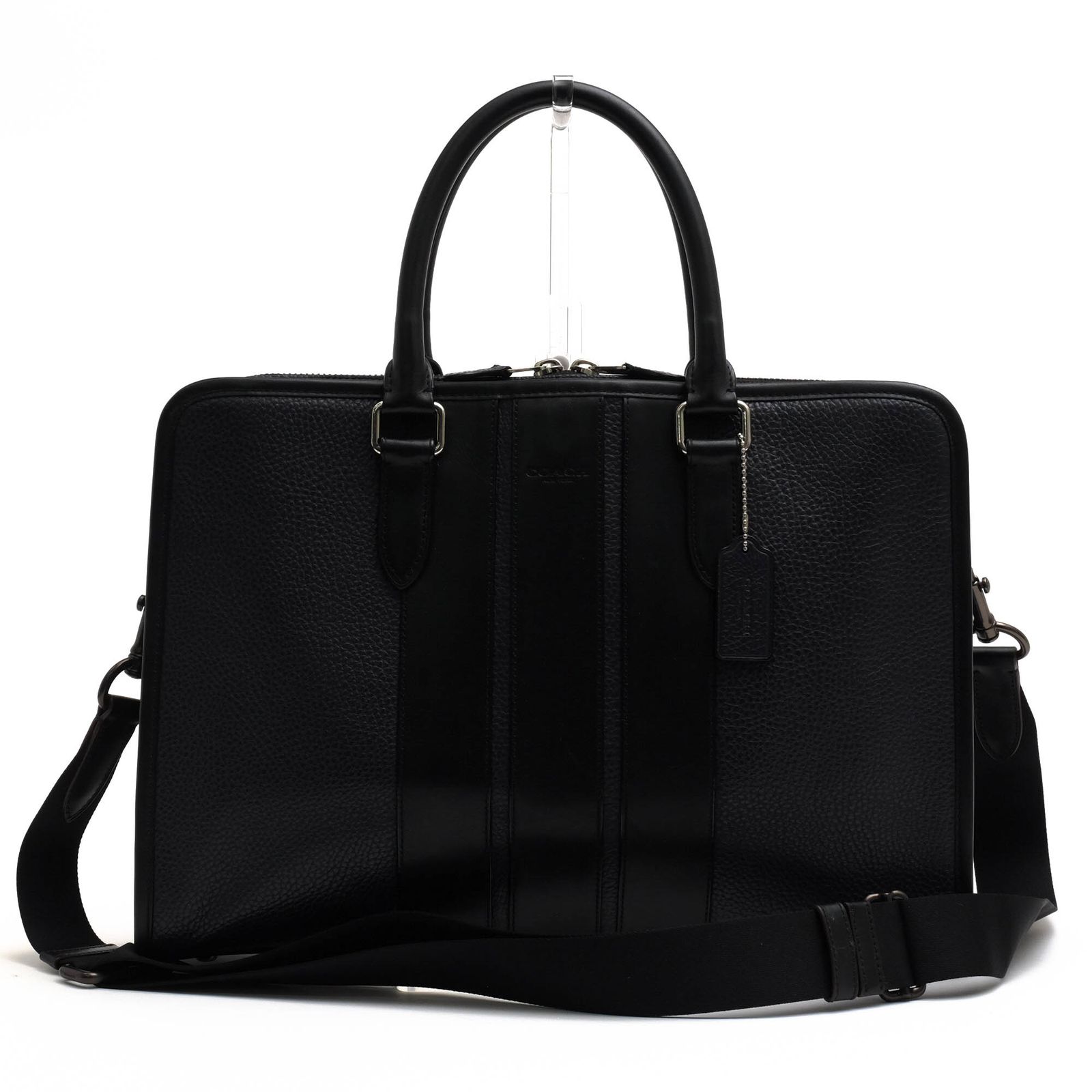 コーチ／COACH バッグ ブリーフケース ビジネスバッグ 鞄 ビジネス メンズ 男性 男性用 レザー 革 本革 ネイビー 紺 F72308 Bond Brief ボンド ブリーフ ストライプ 2WAY ショルダーバッグ シボ革 シュリンクレザー 26,195円