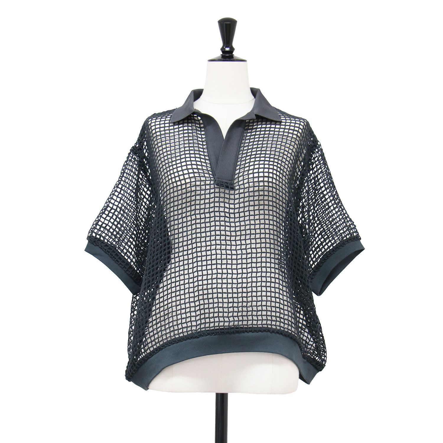 【美品】JANE SMITH ジェーンスミス ポロシャツ グレー サイズ:38(M) 26春夏 スクエアメッシュ スキッパー ポロシャツ SQUARE MESH SKIPPER POLO プルオーバー 半袖 襟付き 日本製【レディース】【中古】 9,914円