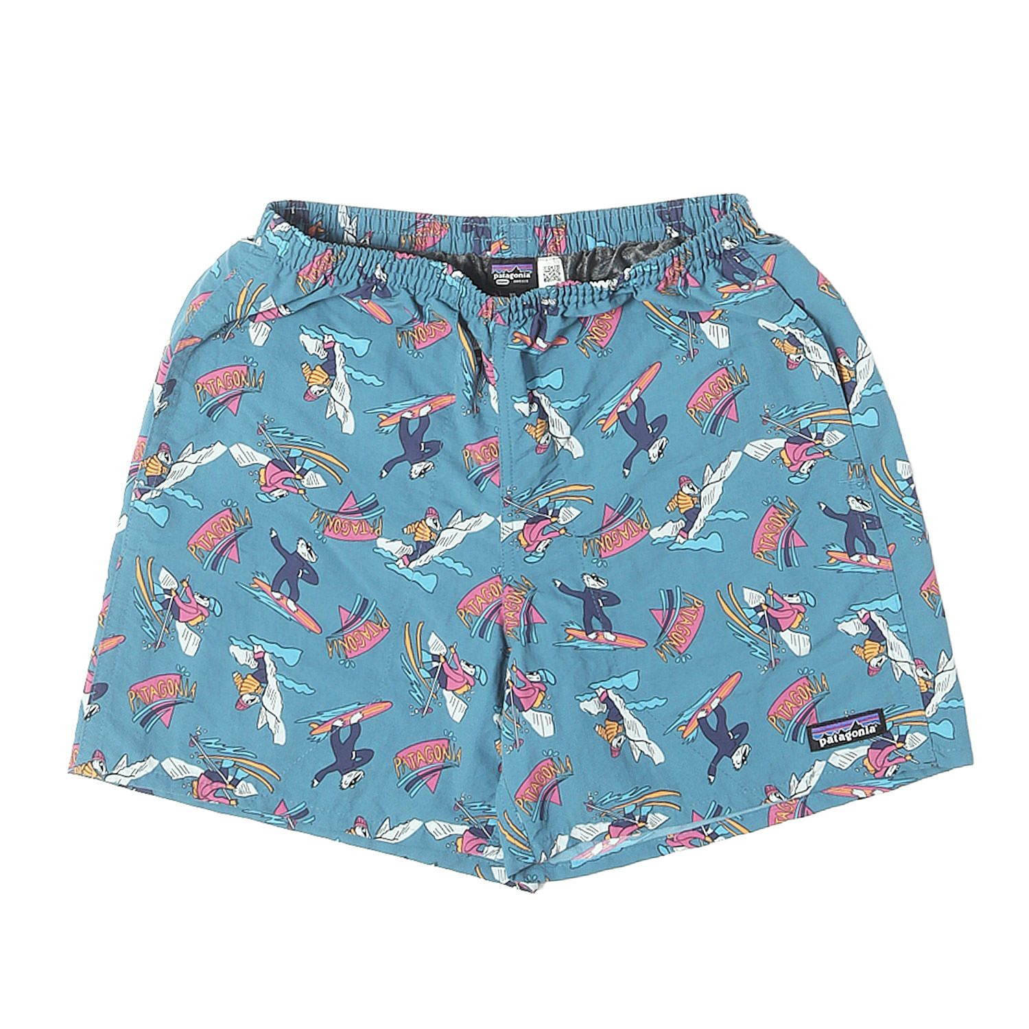 【美品】Patagonia パタゴニア パンツ ウェイビーブルー(MBWA) サイズ:XS 22AW アナグマ総柄 バギーズショーツ Baggies Shorts-5 ボトムス ショートパンツ【メンズ】【中古】