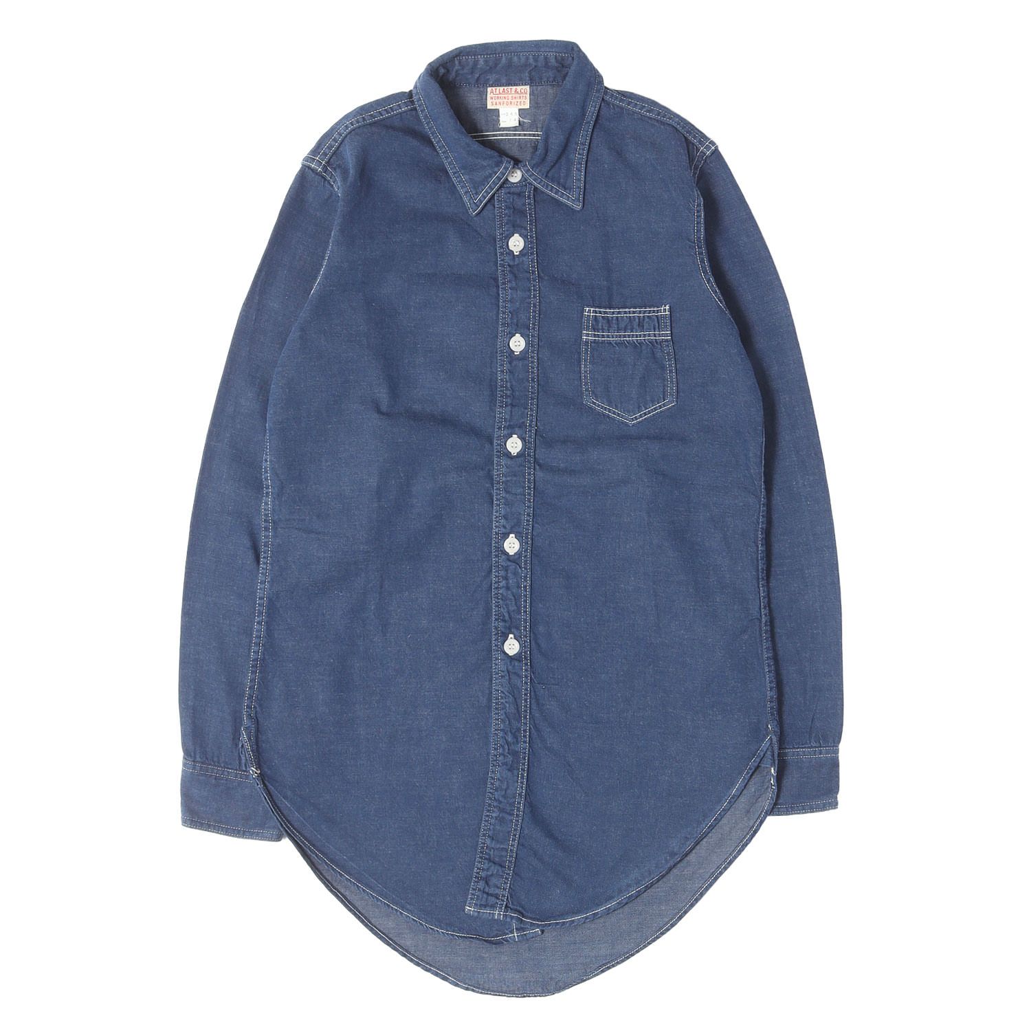 At LAST&CO アットラスト シャツ 14 インディゴ Lot.345 チンスト付き デニム ワークシャツ トップス カジュアルシャツ 長袖【メンズ】【中古】 16,235円