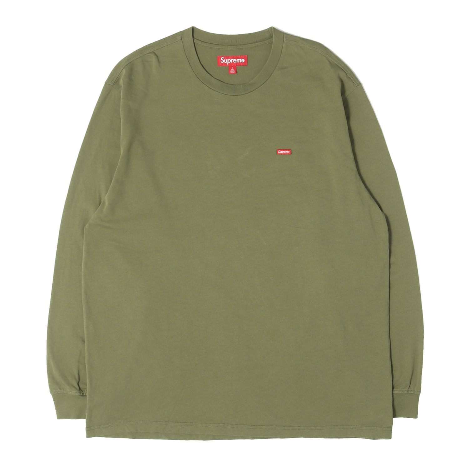 【美品】Supreme シュプリーム Tシャツ L ウォッシュドオリーブ 25SS スモールボックスロゴ ロングスリーブTシャツ Small Box L/S Tee トップス カットソー 長袖【メンズ】【中古】