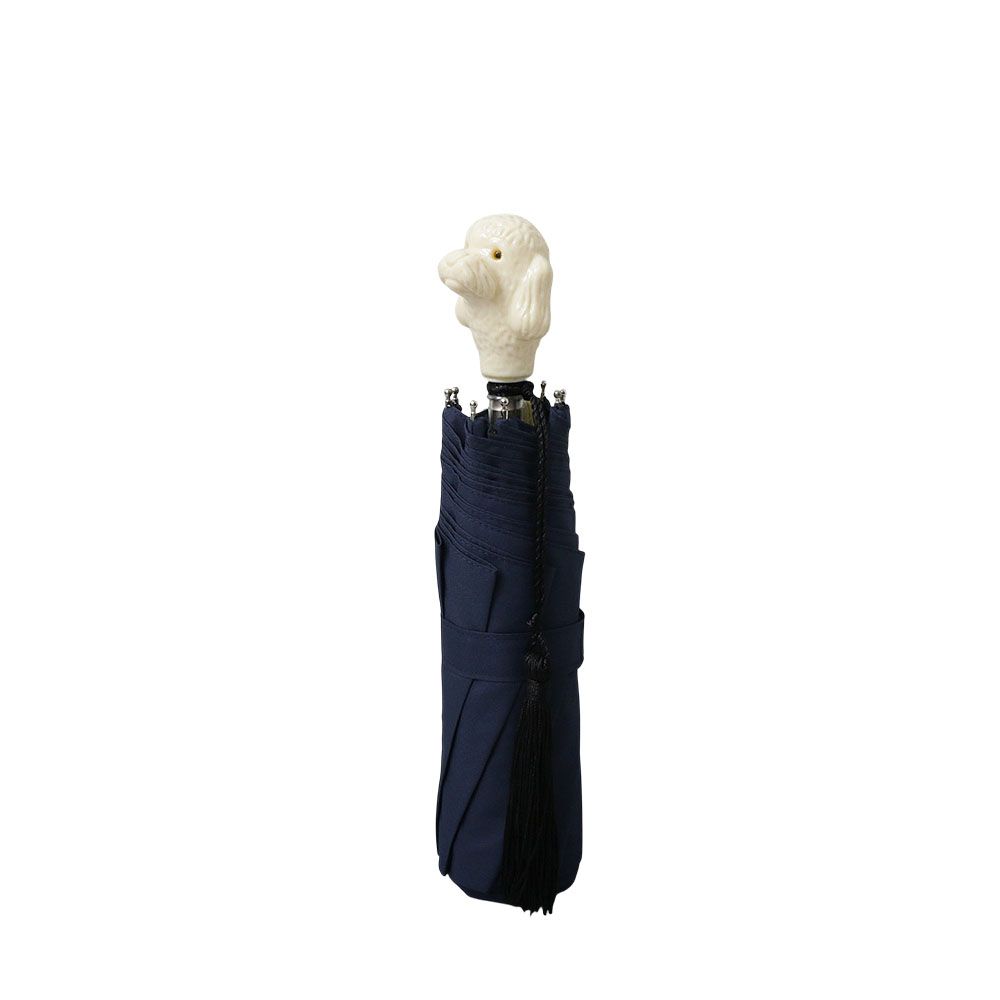 ギ ドゥ ジャン Guy de Jean 折りたたみ傘 Caniche Ivoire Animal Handle Folding Umbrella 晴雨兼用 UVカット フランス製 ネイビー ユニセックス 人気 ブランド おしゃれ 誕生日 プレゼント 送料無料