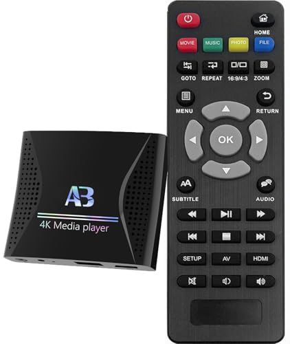 ☆新品☆4K Ultra HDデジタルメディアプレーヤー USBドライブとmicroSDカード用 HDMLとアナロジーAV、デジタルサイネージ、自動再生、再開、ループ機能付き、H.265ビデオ、音楽、写真用。 edff1af0