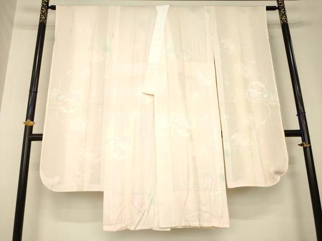 平和屋着物●振袖用長襦袢　無双仕立て　花鼓地紋　暈し染め　鈴乃屋扱い　正絹　逸品　AABL5450ck