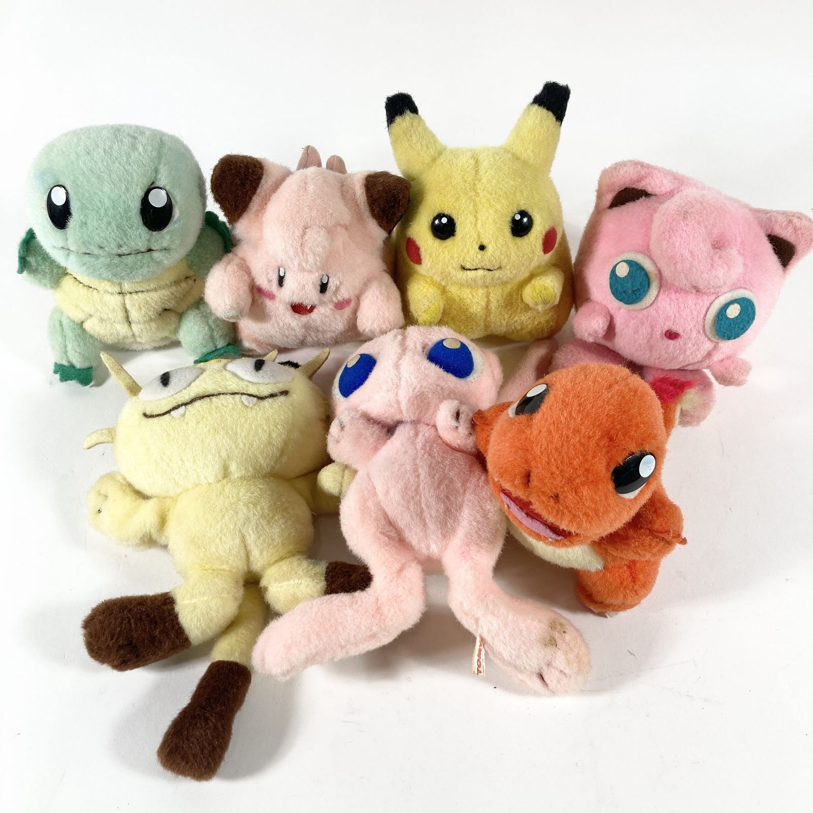 ★ TOMY トミー 初期 初代 ピカチュウ 他 ポケモンシリーズ ぬいぐるみ 赤ロゴ タグ付 ポケモン 当時物 90年代 平成レトロ 現状品