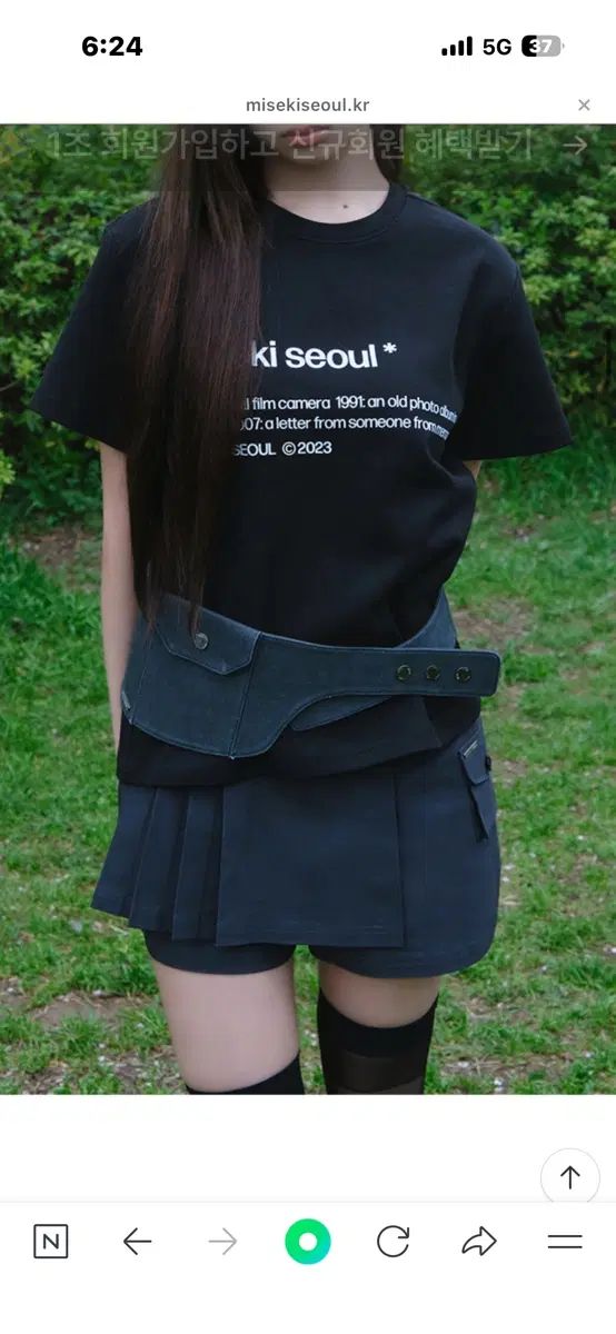 ミセキソウル Pleats mini skort pants CHARCOAL 2 8,906円