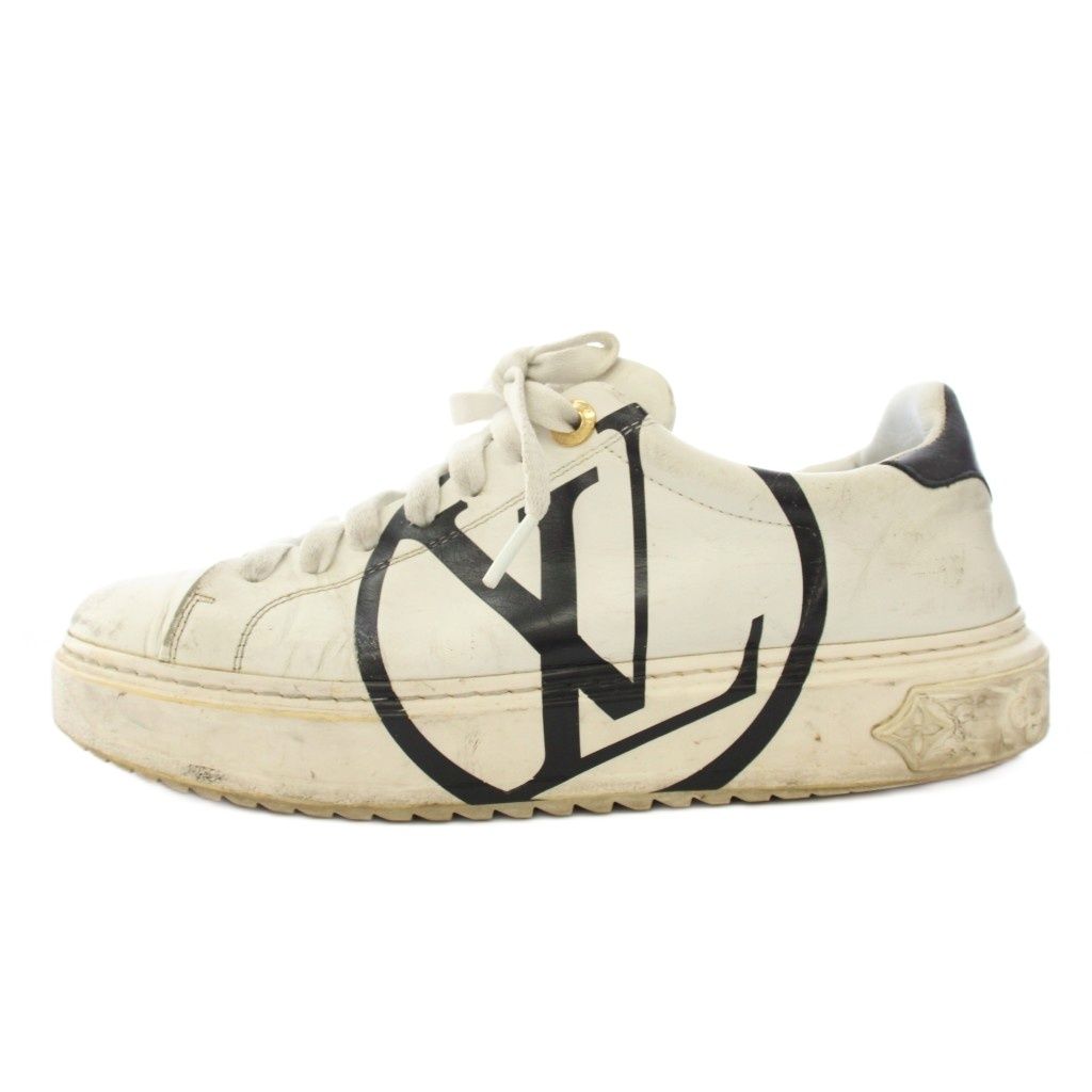 ルイヴィトン LOUIS VUITTON タイムアウトライン LVサークル スニーカー 37.5 白 ホワイト 黒 ブラック /TK