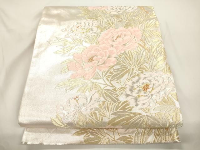 平和屋着物●西陣の名門　本家加納　六通柄袋帯　草花文　金銀糸　正絹　逸品　CABJ9355dy