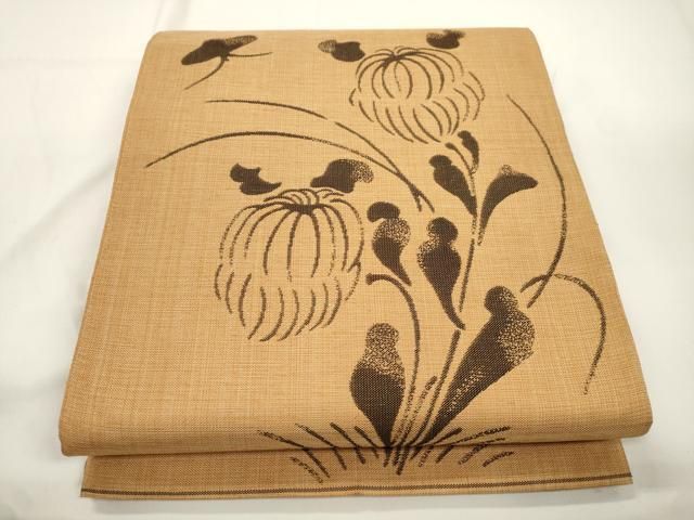 平和屋着物●六通柄袋帯　草花文　正絹　逸品　CABJ9383dy 10,920円