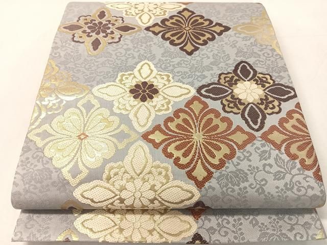平和屋着物●六通柄袋帯　唐織　花菱文　金糸　正絹　逸品　未使用　CABJ7580vp 13,832円