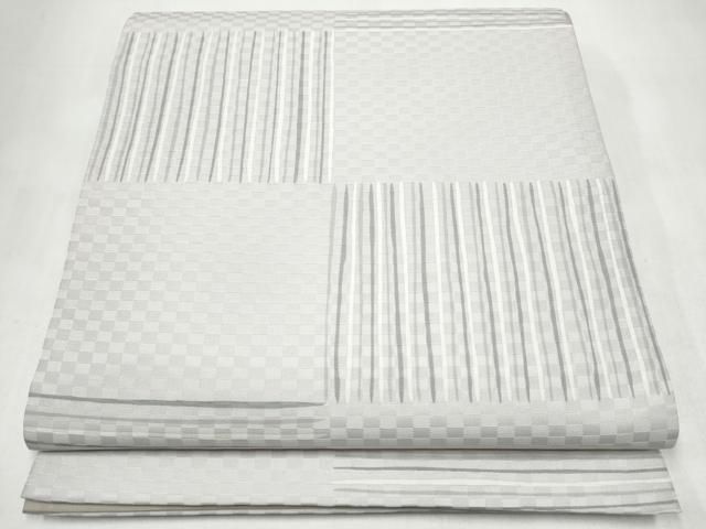 平和屋着物●全通柄袋帯　変わり市松文様　正絹　逸品　CABJ8736hy