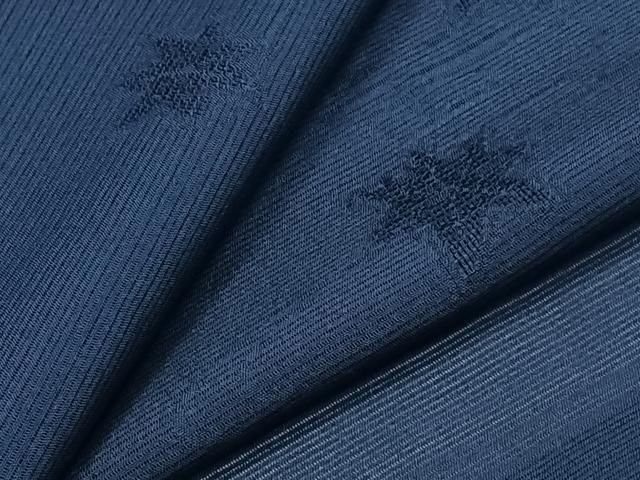平和屋着物＊夏物　色無地　絽　流水楓紋紗　濃藍色　正絹　逸品　CABJ9692xi