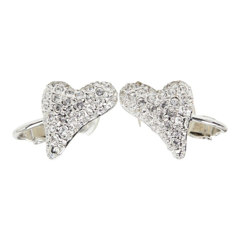 スワロフスキー ハートモチーフ イヤリング シルバー メタル ラインストーン レディース SWAROVSKI【1-0281875】