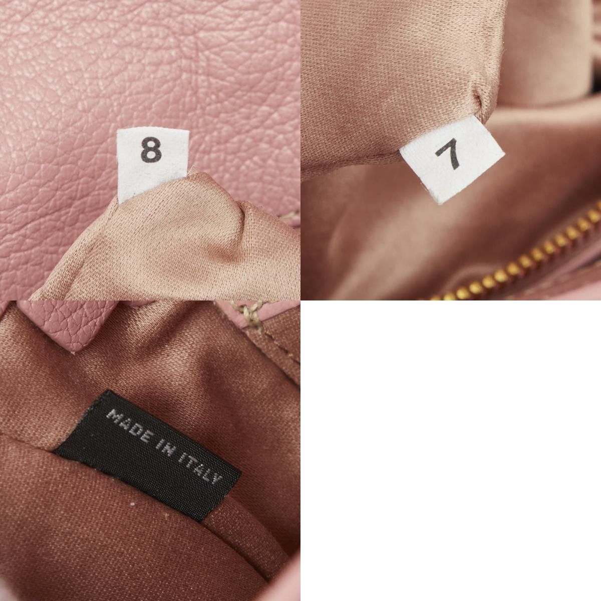 ミュウ ミュウ ロゴ クロス ショルダーバッグ ハンドバッグ ピンク レザー レディース Miu Miu【1-0281902】