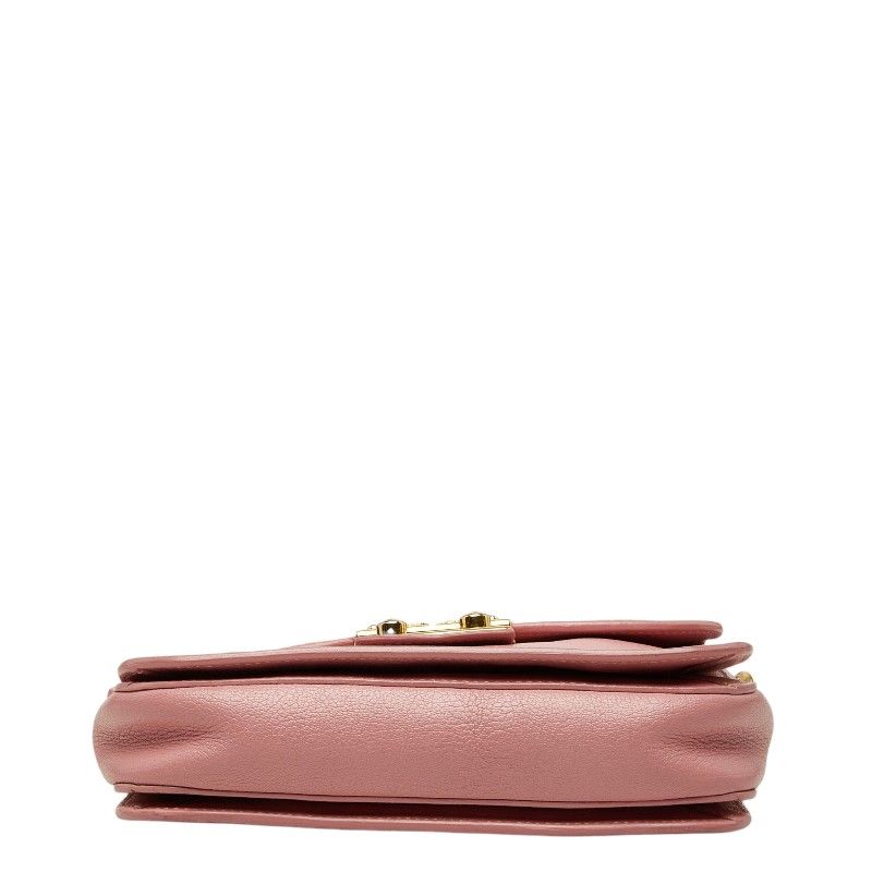 ミュウ ミュウ ロゴ クロス ショルダーバッグ ハンドバッグ ピンク レザー レディース Miu Miu【1-0281902】