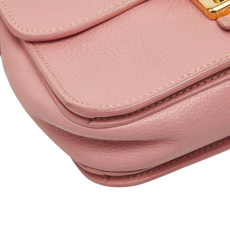 ミュウ ミュウ ロゴ クロス ショルダーバッグ ハンドバッグ ピンク レザー レディース Miu Miu【1-0281902】