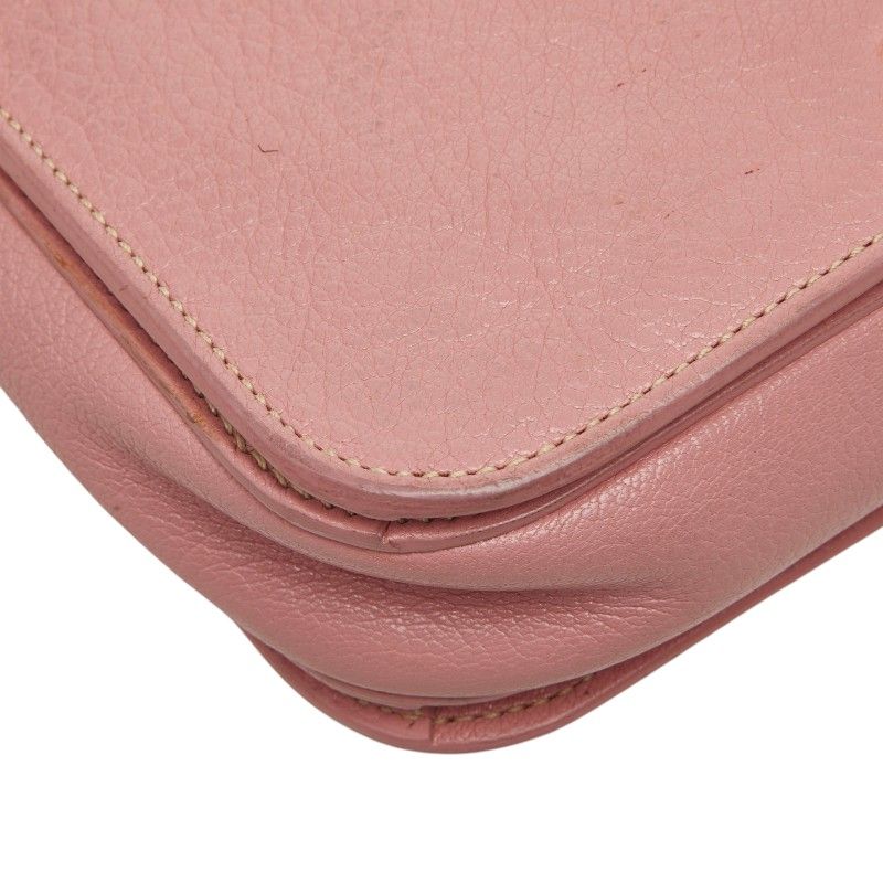 ミュウ ミュウ ロゴ クロス ショルダーバッグ ハンドバッグ ピンク レザー レディース Miu Miu【1-0281902】