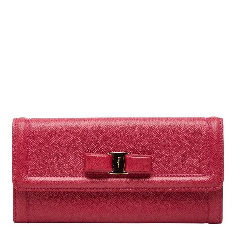 サルヴァトーレフェラガモ ヴァラリボン 長財布 ロングウォレット DP-22D154 ピンク レザー レディース Salvatore Ferragamo【230-85119】 27,820円