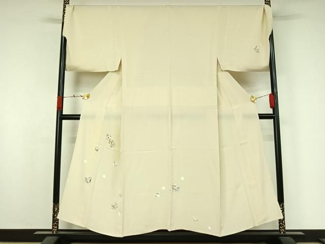 平和屋着物▽男性　訪問着　単衣　色紙花文　キングサイズ　正絹　逸品　AABK7233jh 33,800円