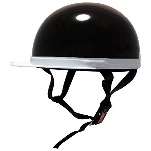 Brand New [B&B] Motorcycle Helmet White Brim Half Cap SG Mark Compatible Black One Size Fits All BB-300 7a3c3ba3